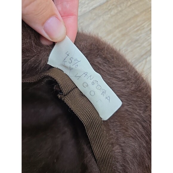 KANGOL Design Vintage Bucket Hat Brown Angora Blend Made in England - Picture 9 of 9